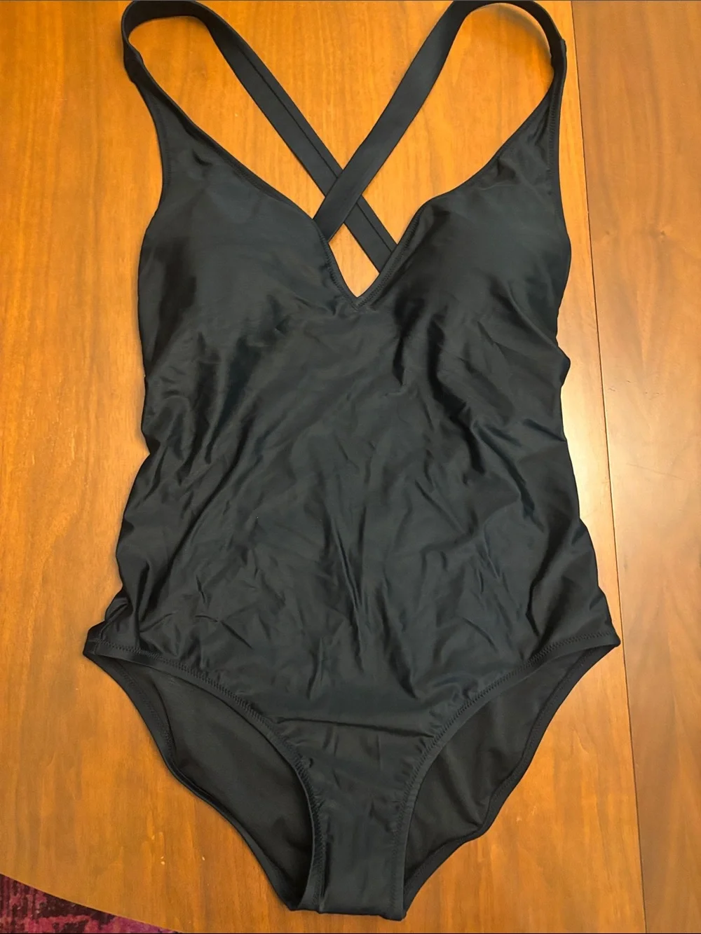 J. Crew Black One-Piece Swimsuit with Crisscross Back